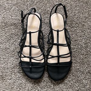 Black Strappy Flat Sandals